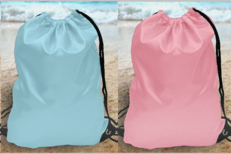Pink Pump Swim Drawstring Bag Printed with name Personalised Gym Sack