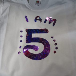 Age / Number T-shirts in Glitter for Kids