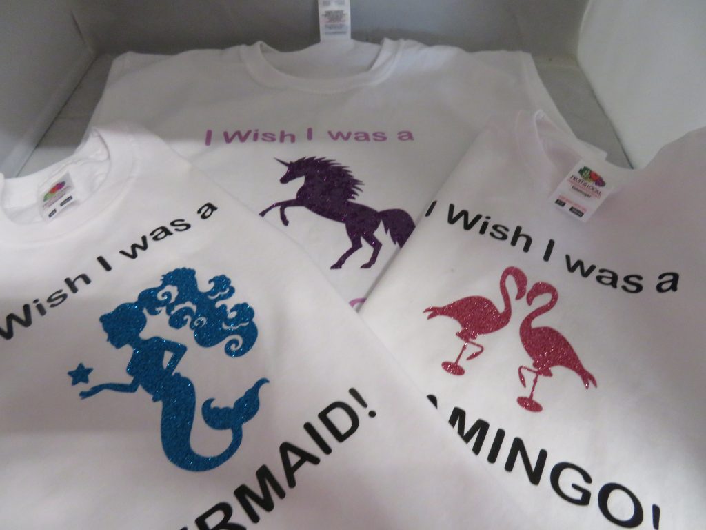I-wish-i-Was-A-Flamingo-Mermaid-Unicorn-Dragon Dinosaur-Glitter T-shirts