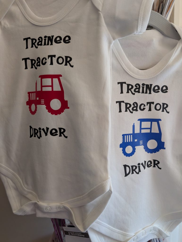 Baby Vests -  Trainee Tractor Driver choice of sizes & Tractor colours